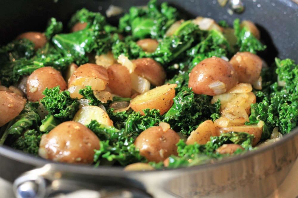 Sauteed Potatoes with Kale