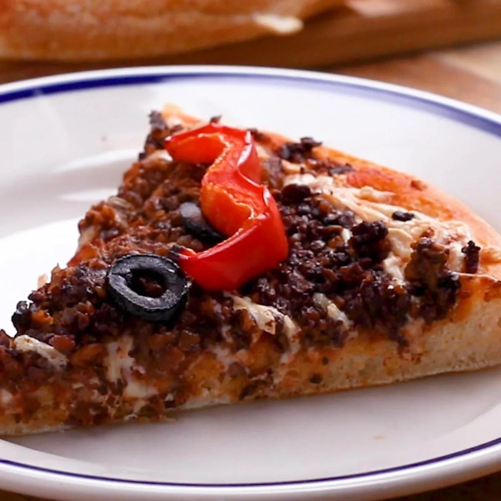 Vegan Mushroom, Pepper, & Olive Pizza