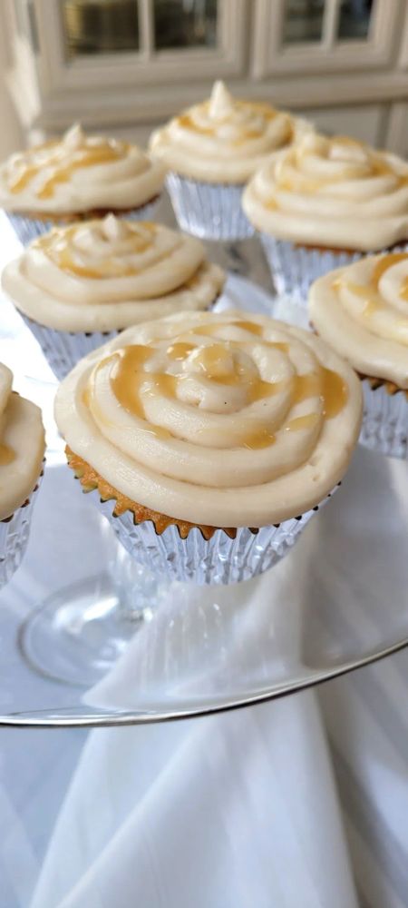 Almond Cupcake with Salted Caramel Buttercream Frosting