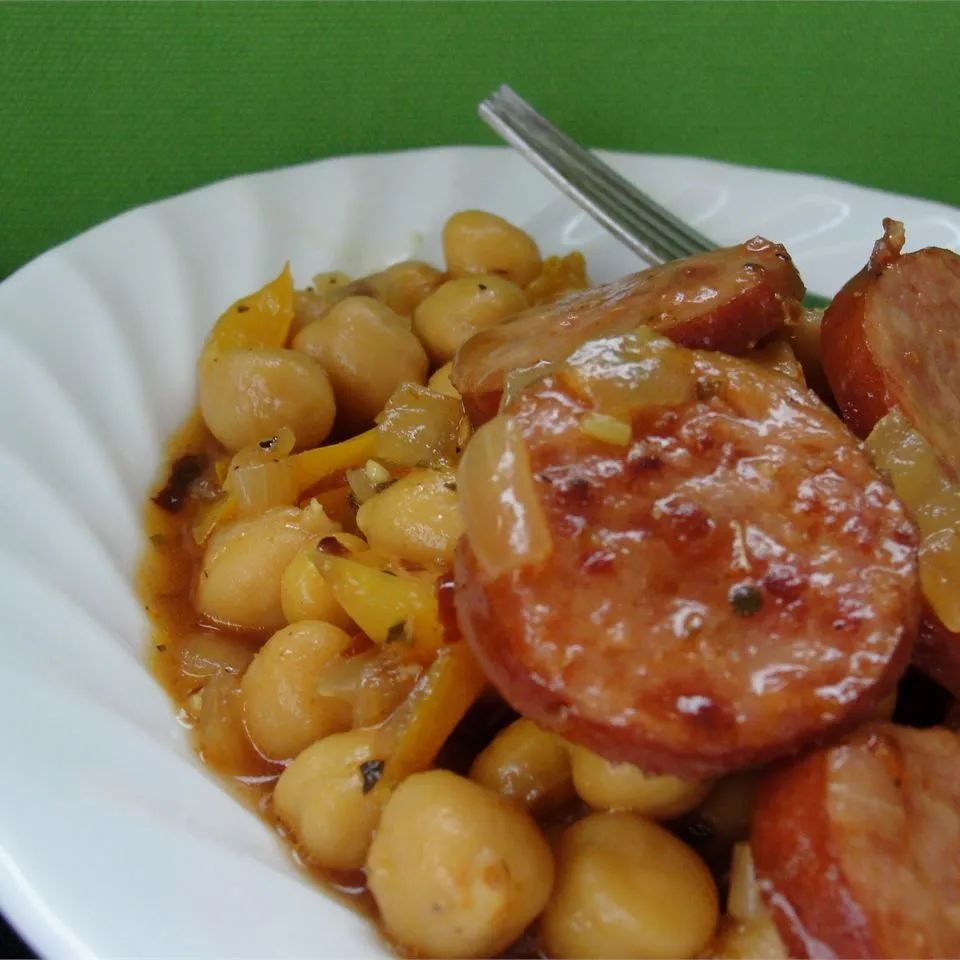 Cuban Smoked Sausage with Chickpeas