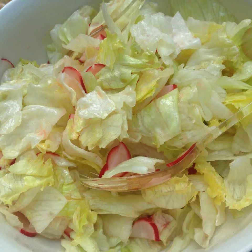 Iceberg Lettuce Salad with Radishes