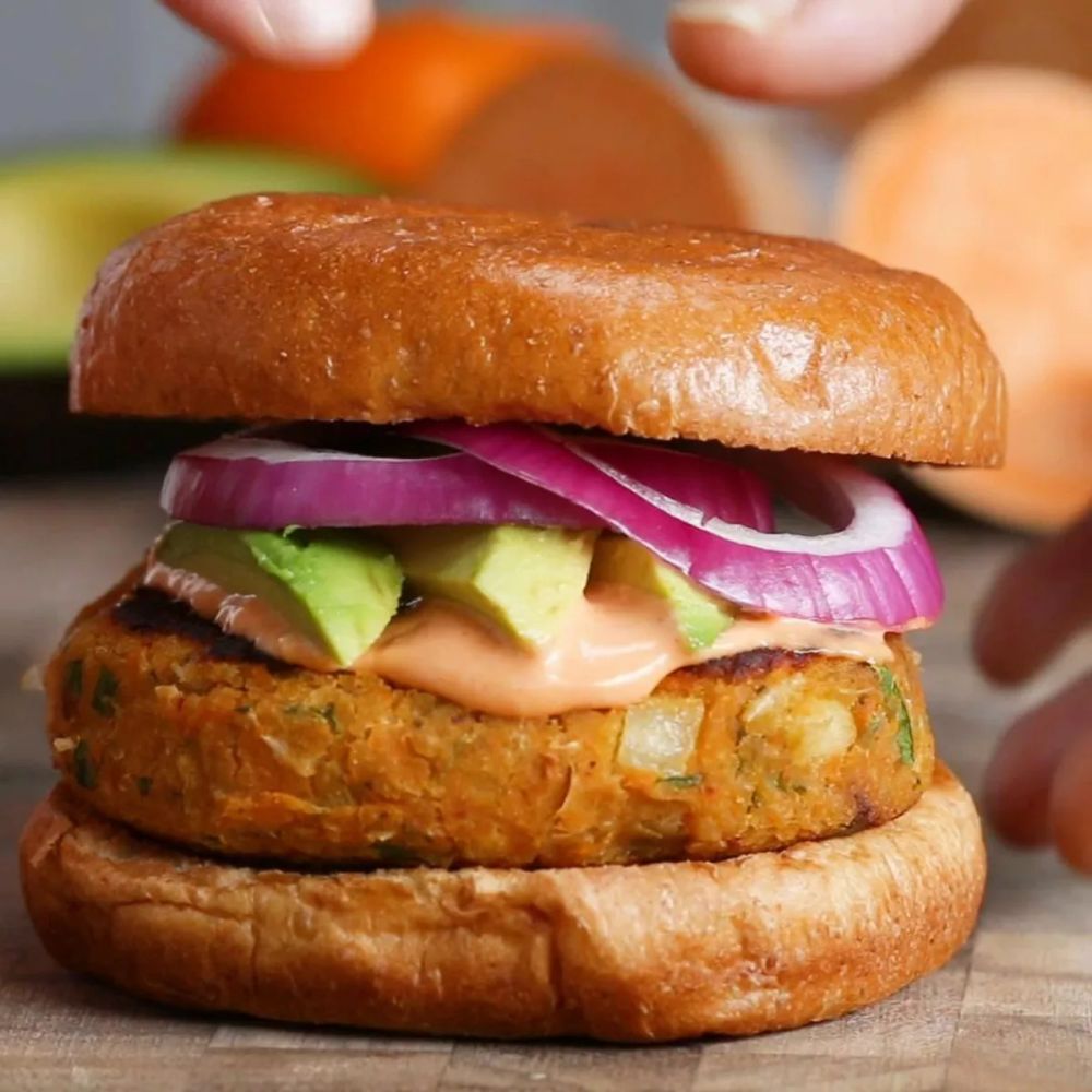 Sweet Potato & White Bean Burgers