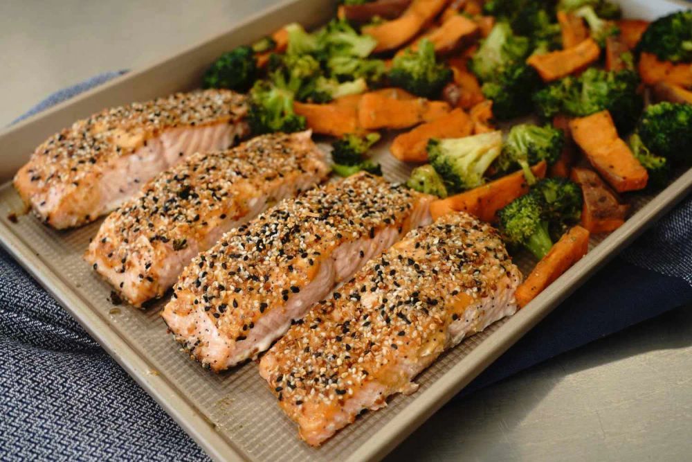 Everything Salmon Sheet Pan Dinner