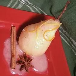 Poached Pears with Wine Vinaigrette