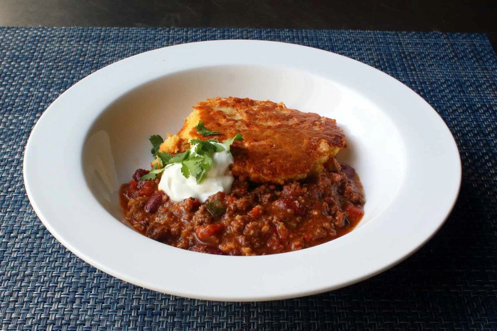 Firehouse Chili and Cornbread Casserole