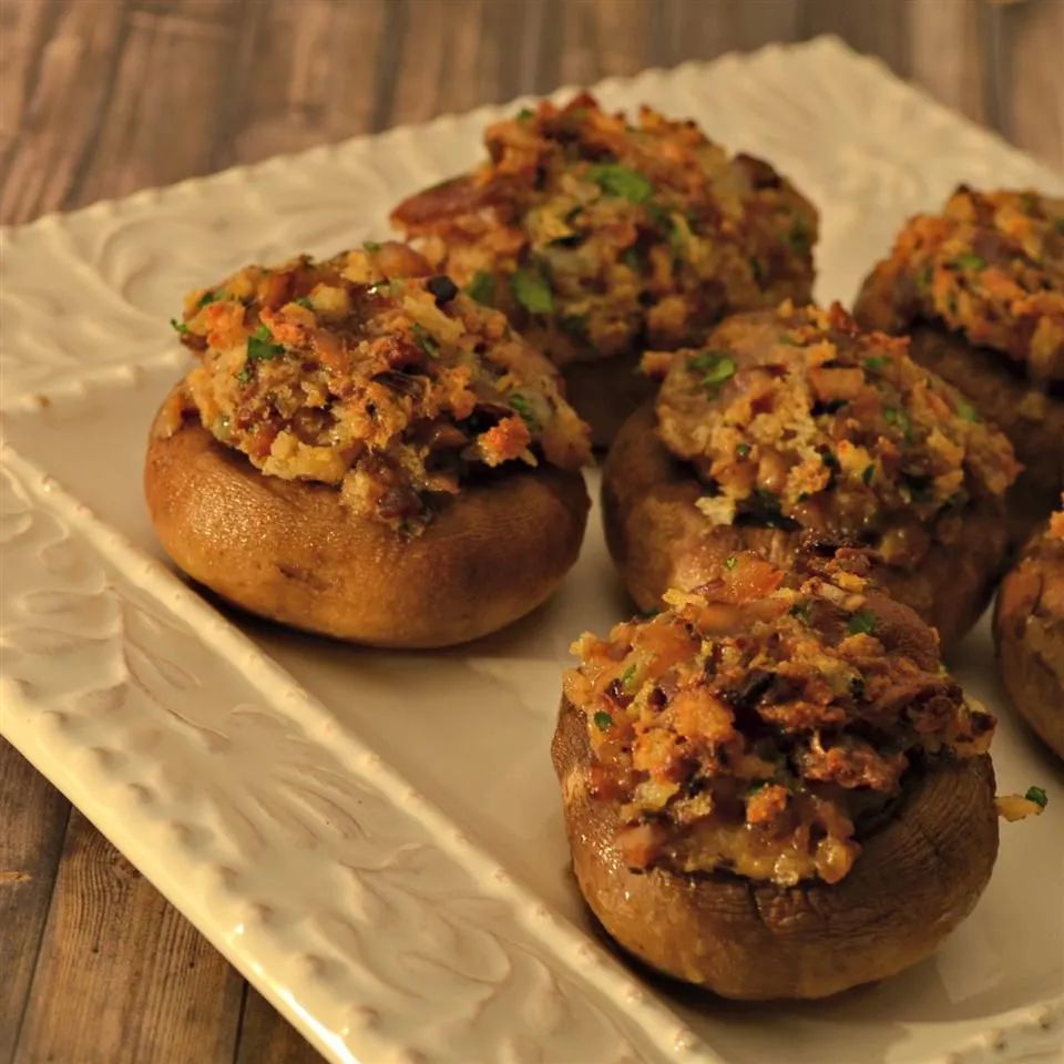 Blue Bacon Stuffed Mushrooms