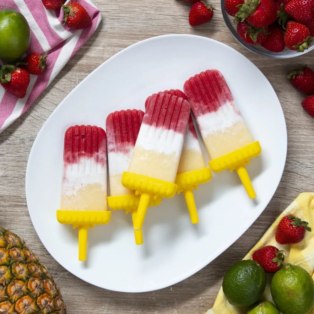 Strawberry Daiquiri Piña Colada Ice Pops