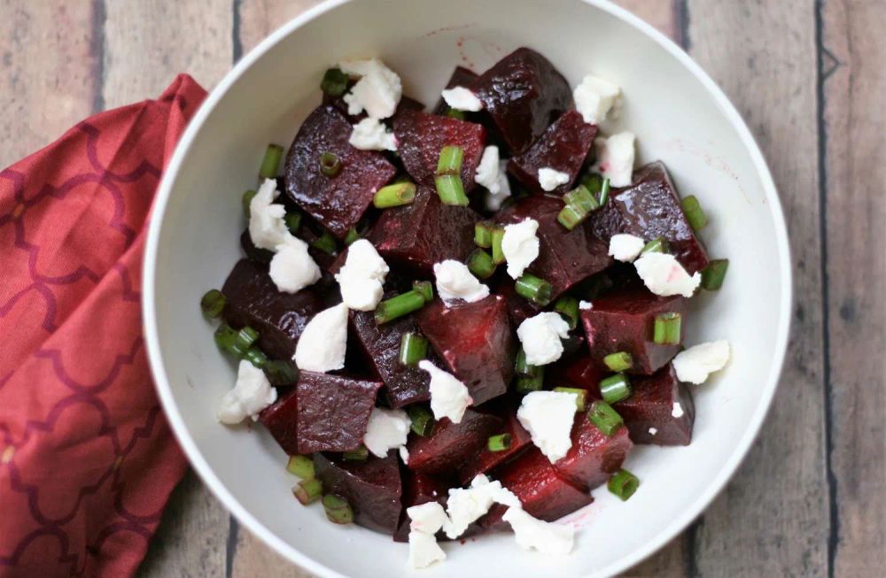 Easy Roasted Beet Salad with Goat Cheese