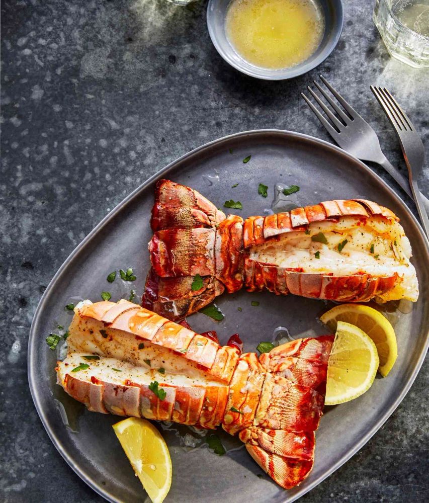 Air Fryer Lobster Tails with Lemon-Garlic Butter