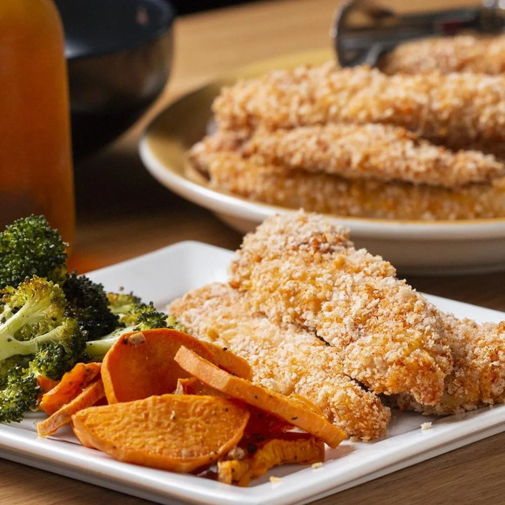 Sheet-Pan Crispy Chicken Strips And Veggies