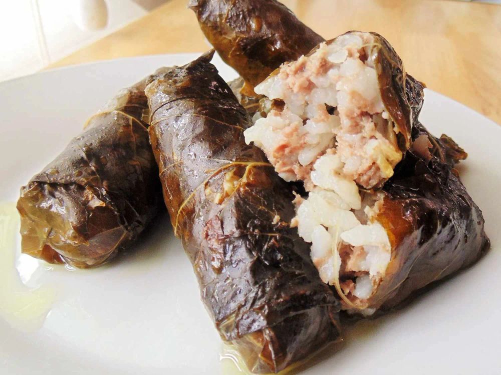 Lamb and Rice Stuffed Grape Leaves