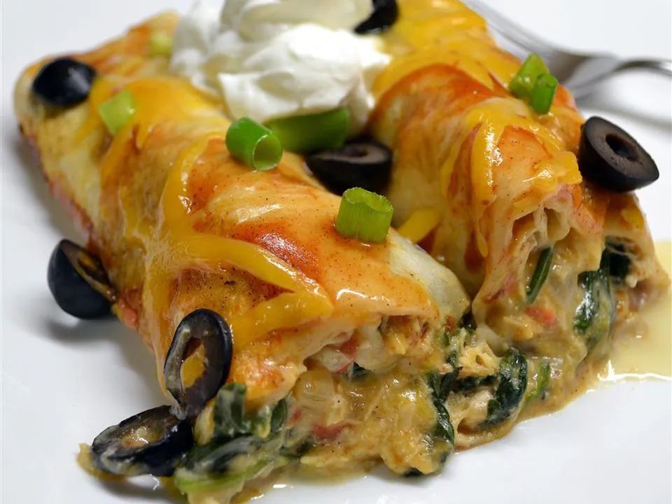 Spinach and Chicken Enchiladas