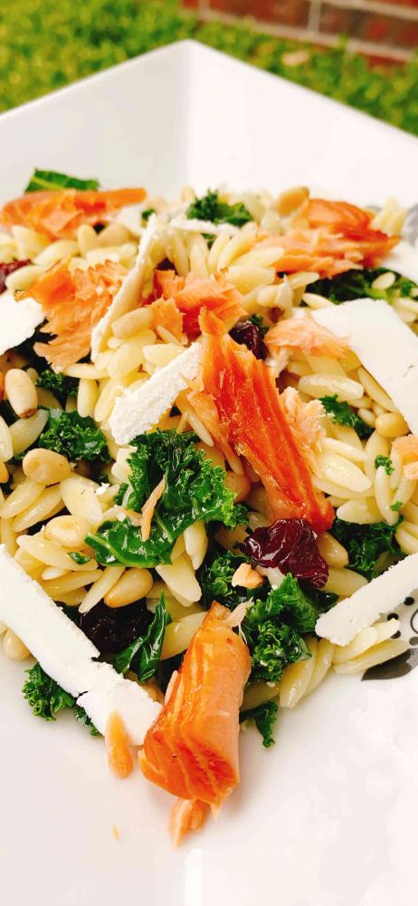 Salmon and Kale Orzo Salad