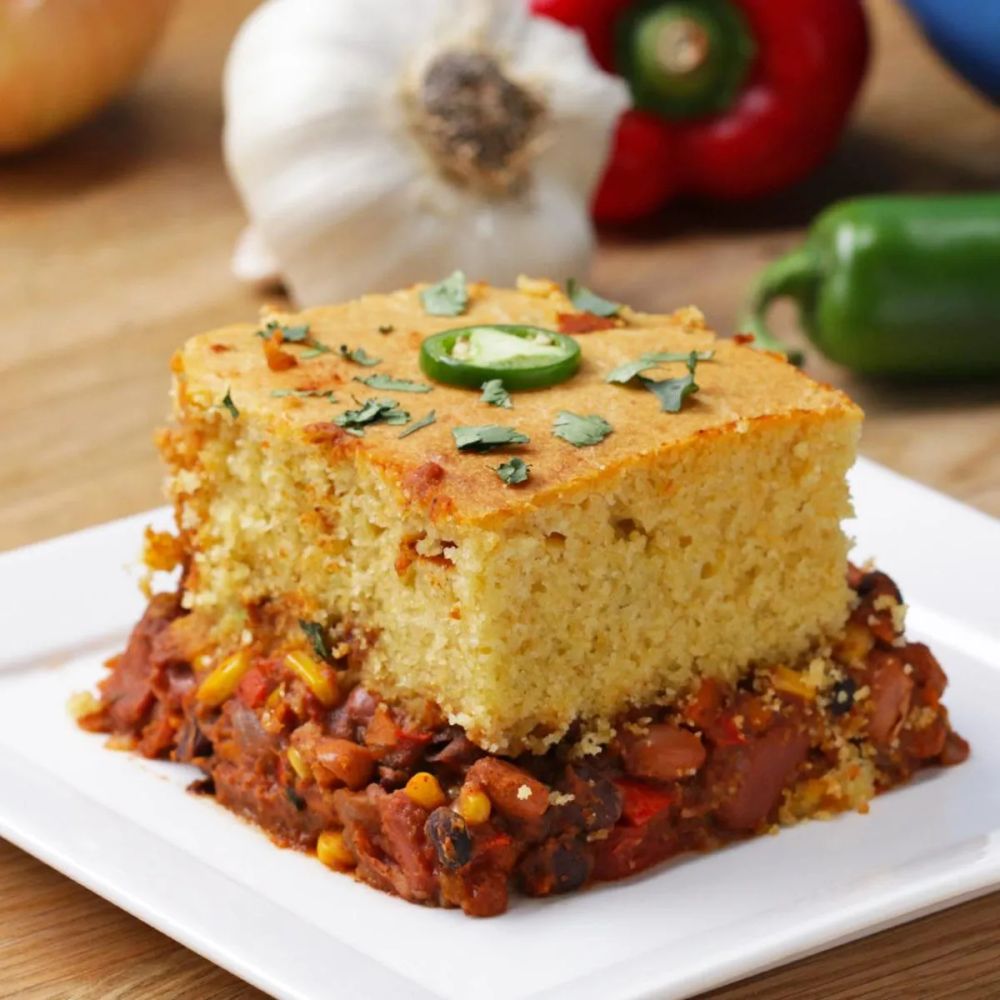 Veggie Chili Cornbread Casserole