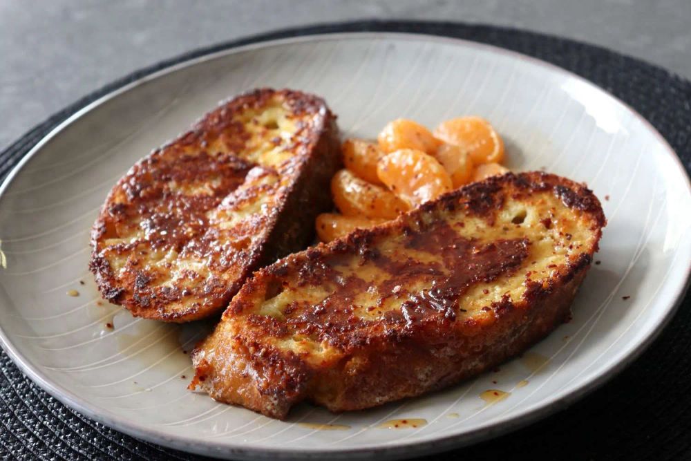 Feta Cheese French Toast with Spiced Honey Syrup