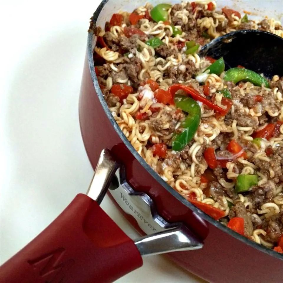 Beefy Italian Ramen Skillet