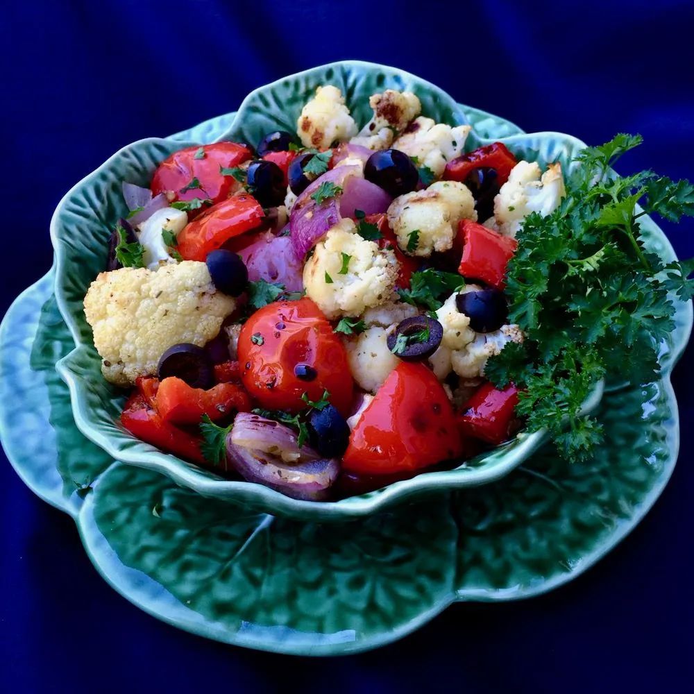 Mediterranean Roasted Cauliflower with Olives