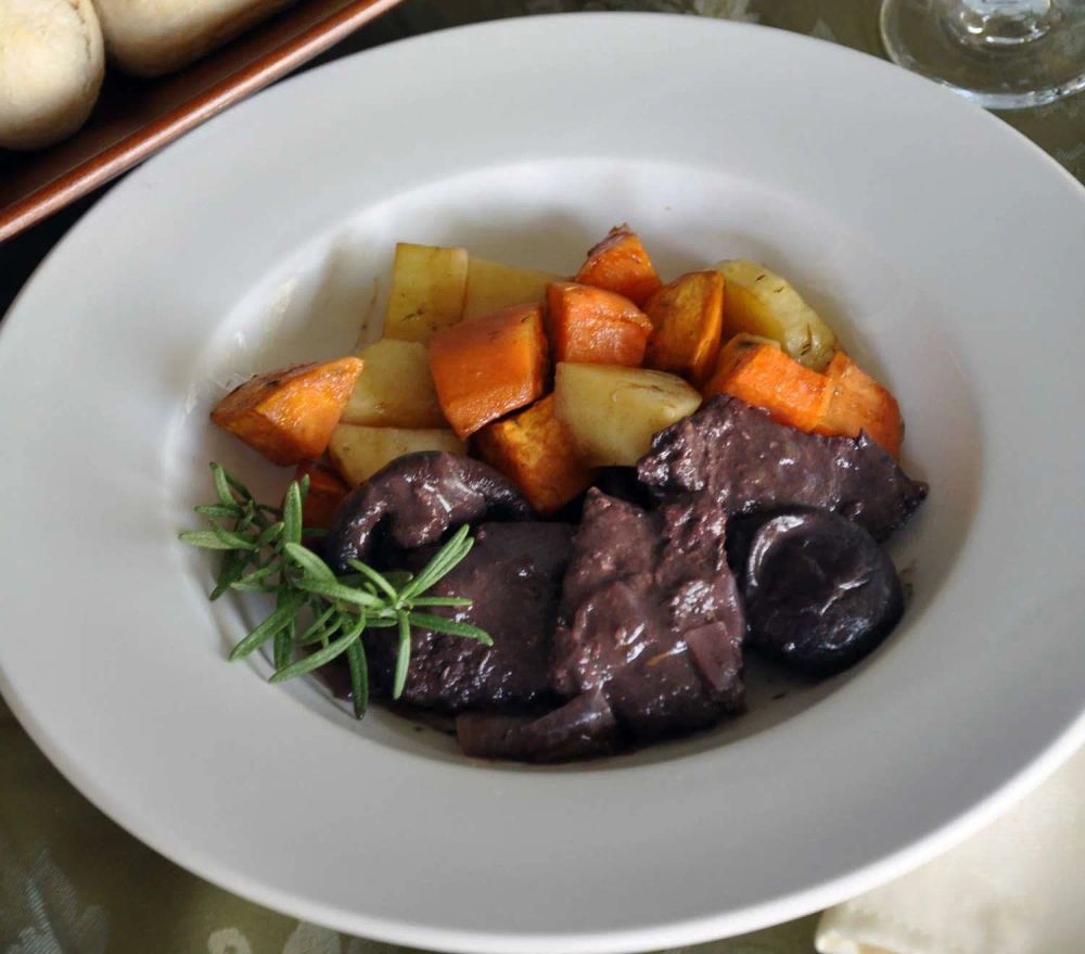 Braised Venison with Rosemary and Shiitake