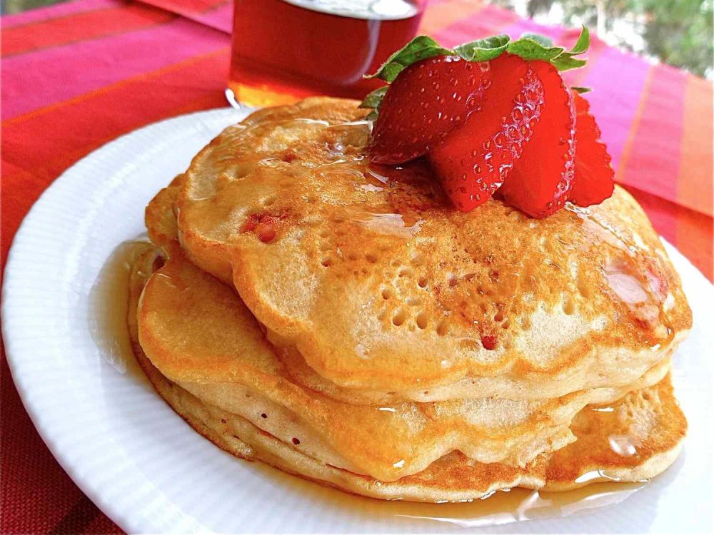 Strawberry Vanilla Pancakes