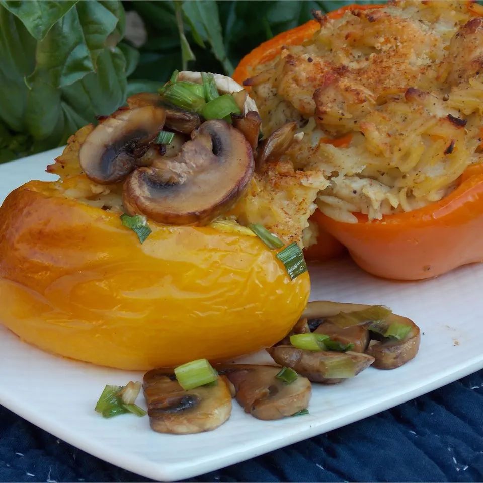 Orzo and Chicken Stuffed Peppers