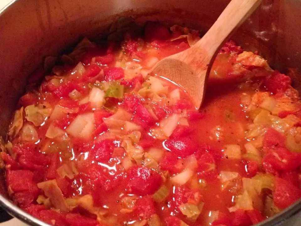 Cabbage, Potato, and Tomato Soup