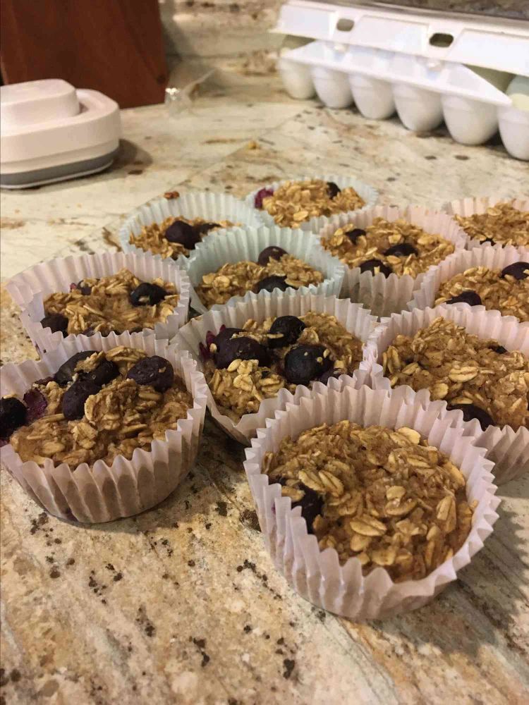 Vegan Blueberry and Banana Oatmeal Muffins