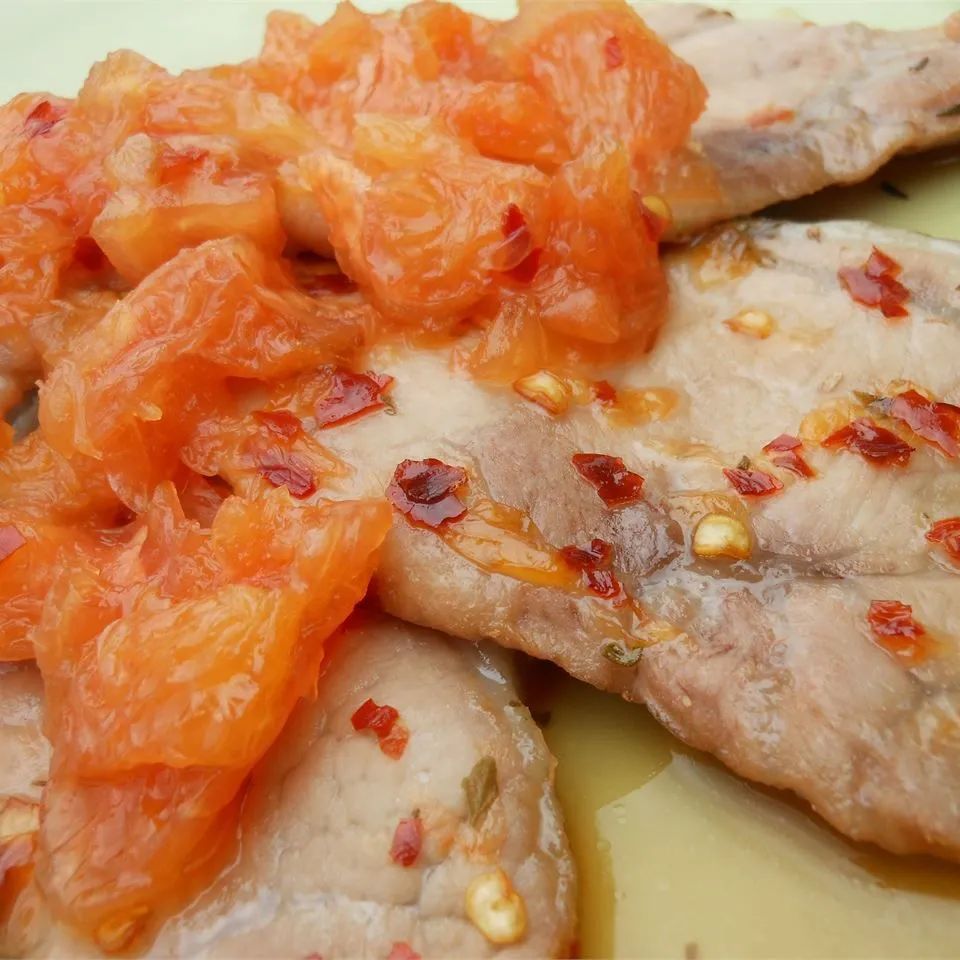 Benji's Pork Chops with Grapefruit Relish