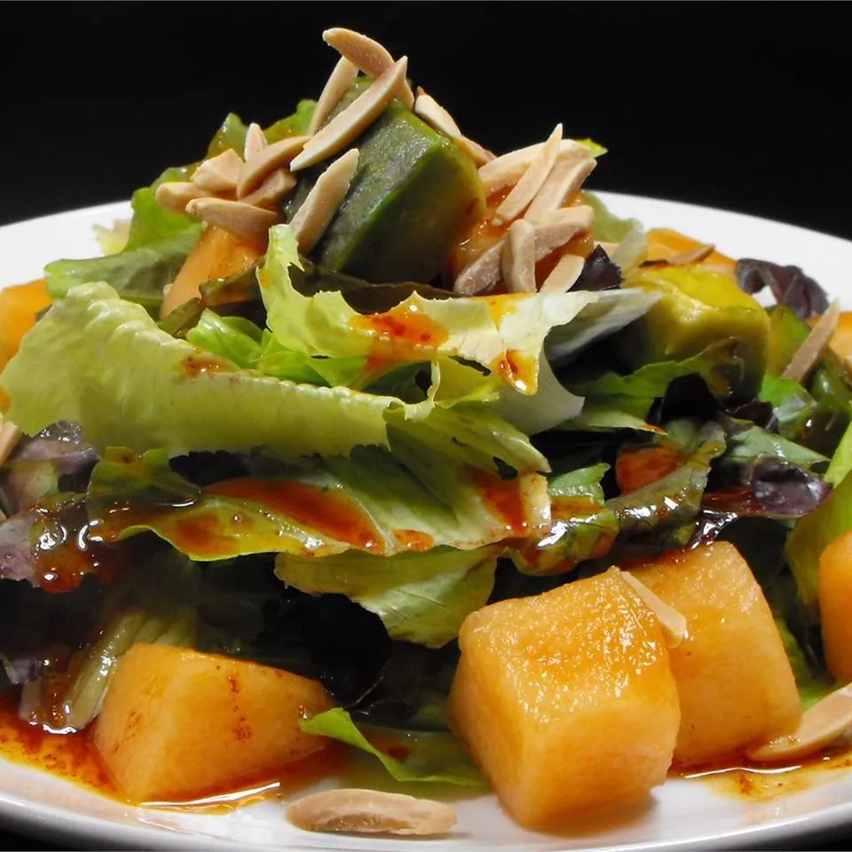 Avocado and Cantaloupe Salad with Creamy French Dressing