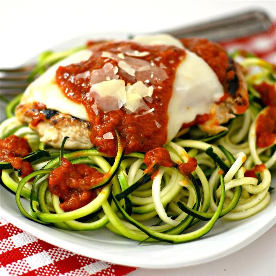 Chicken Parmesan with Zucchini Pasta