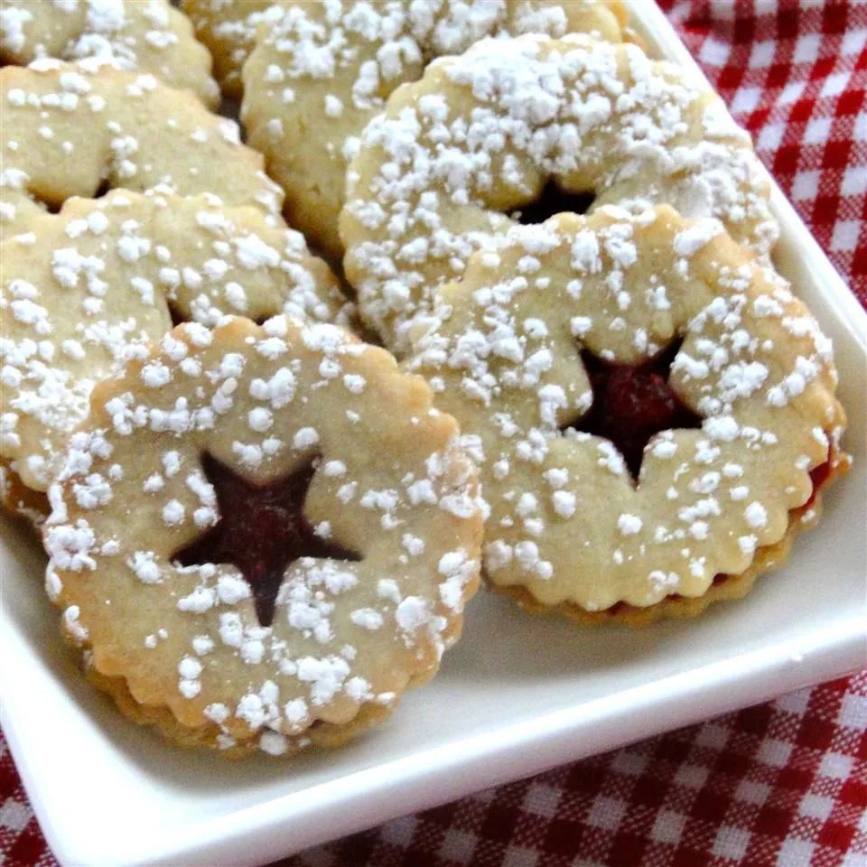 Cranberry Cornmeal Linzer Cookies