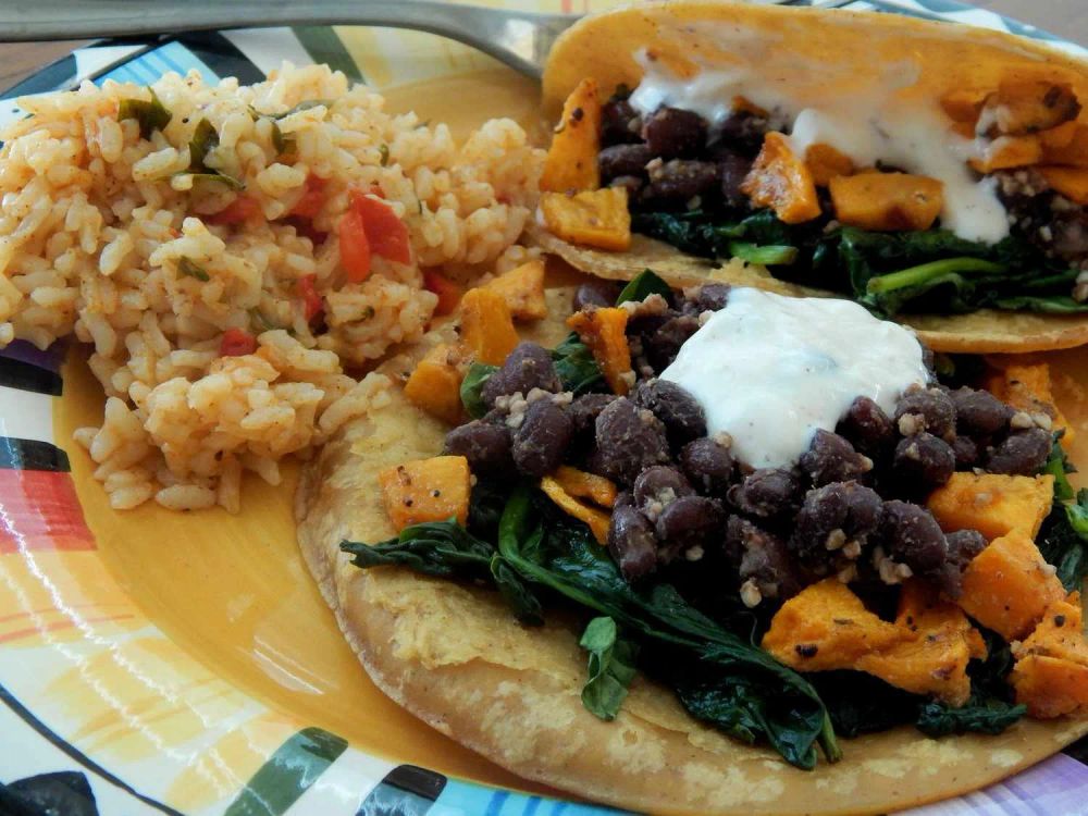 Butternut Squash and Black Bean Tostadas