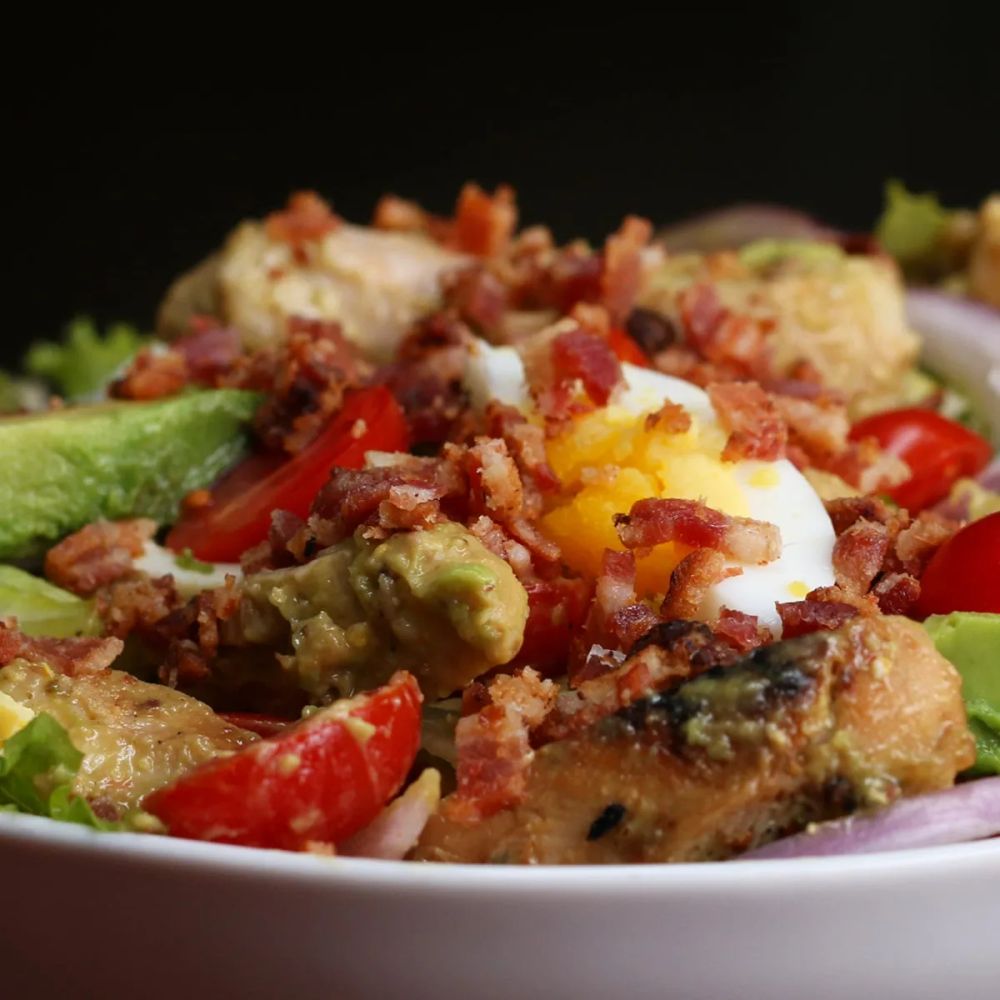 Honey Mustard Chicken, Bacon, And Avocado Salad