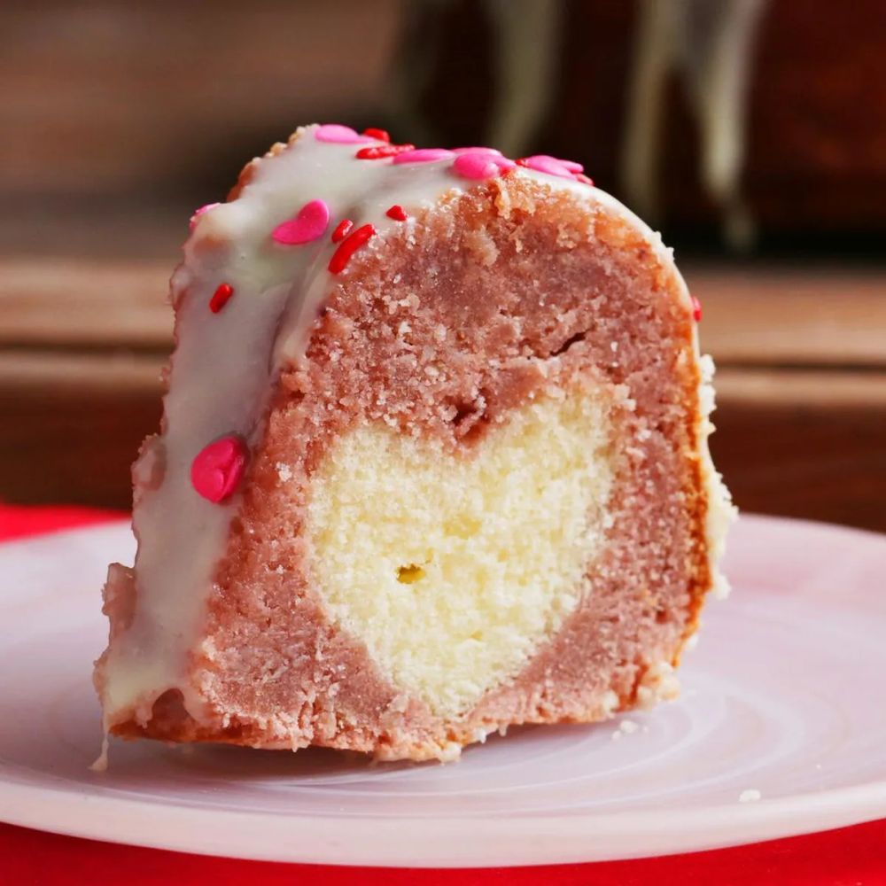 Hidden Heart Strawberry Bundt Cake