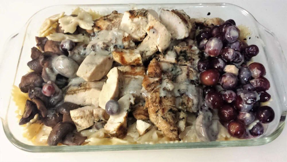 Chicken with Red Grapes And Mushrooms