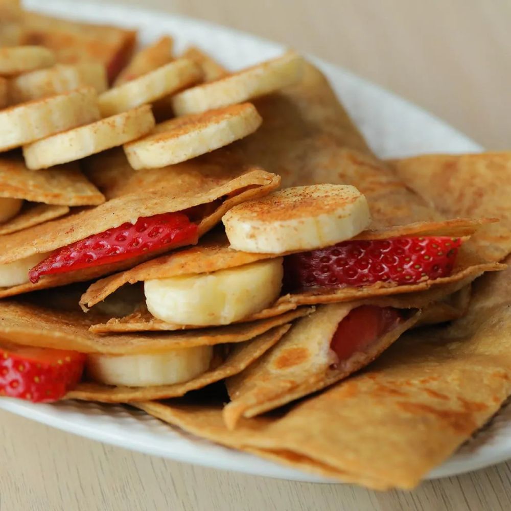 Peanut Butter, Strawberry, And Banana Quesadilla