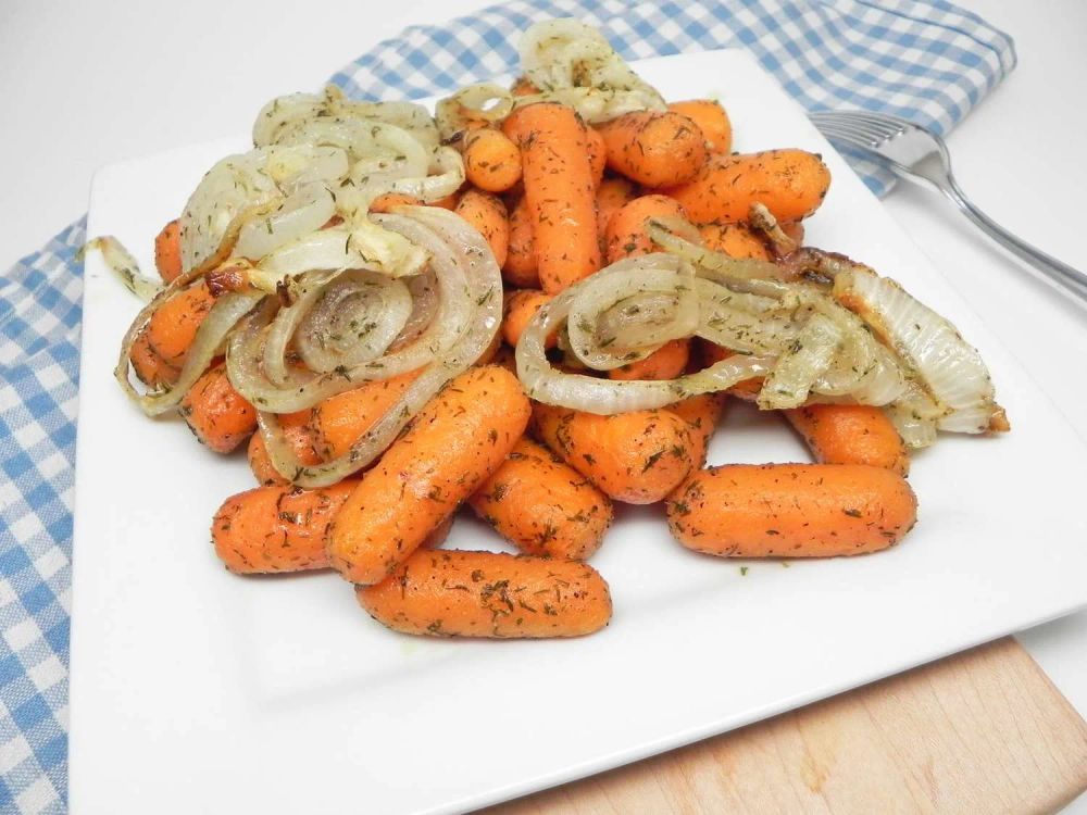 Roasted Carrots and Onions with Dill