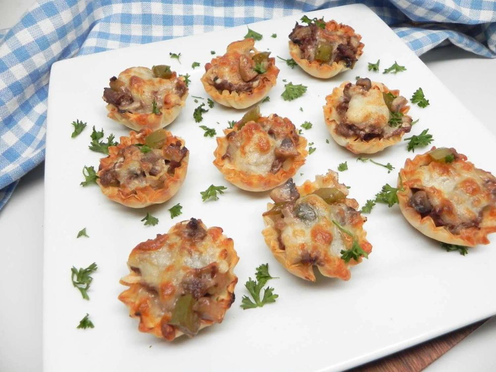 Philly Cheesesteak Phyllo Bites