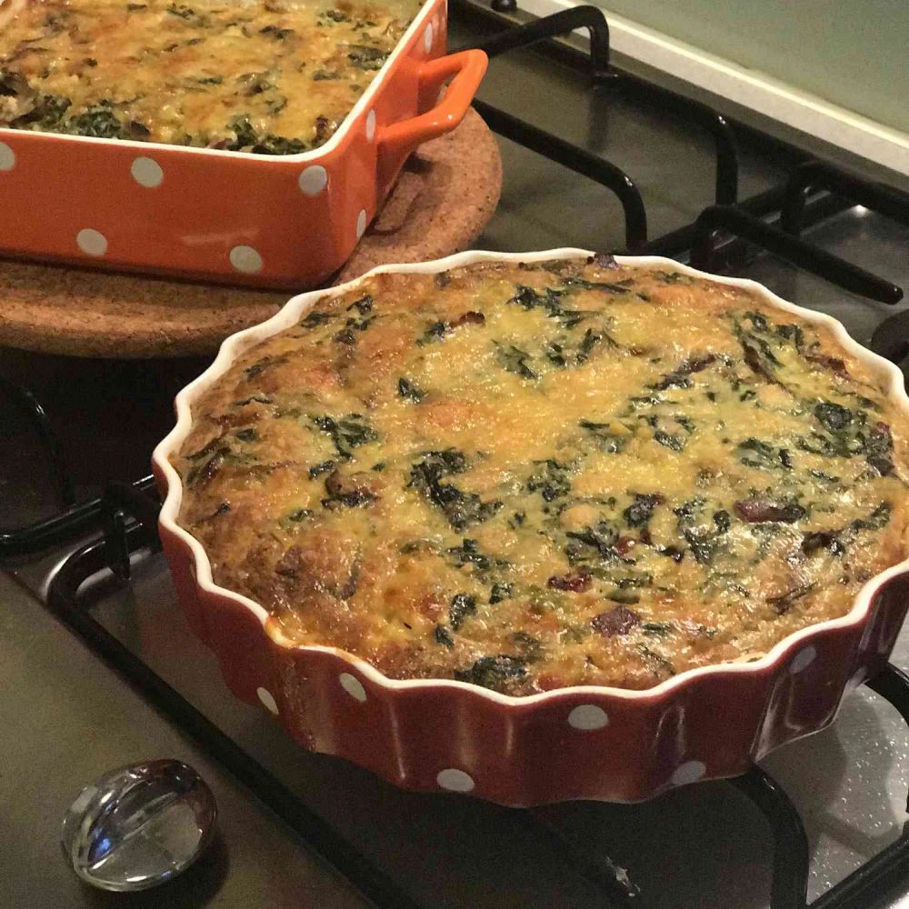 Belle and Chron's Spinach and Mushroom Quiche