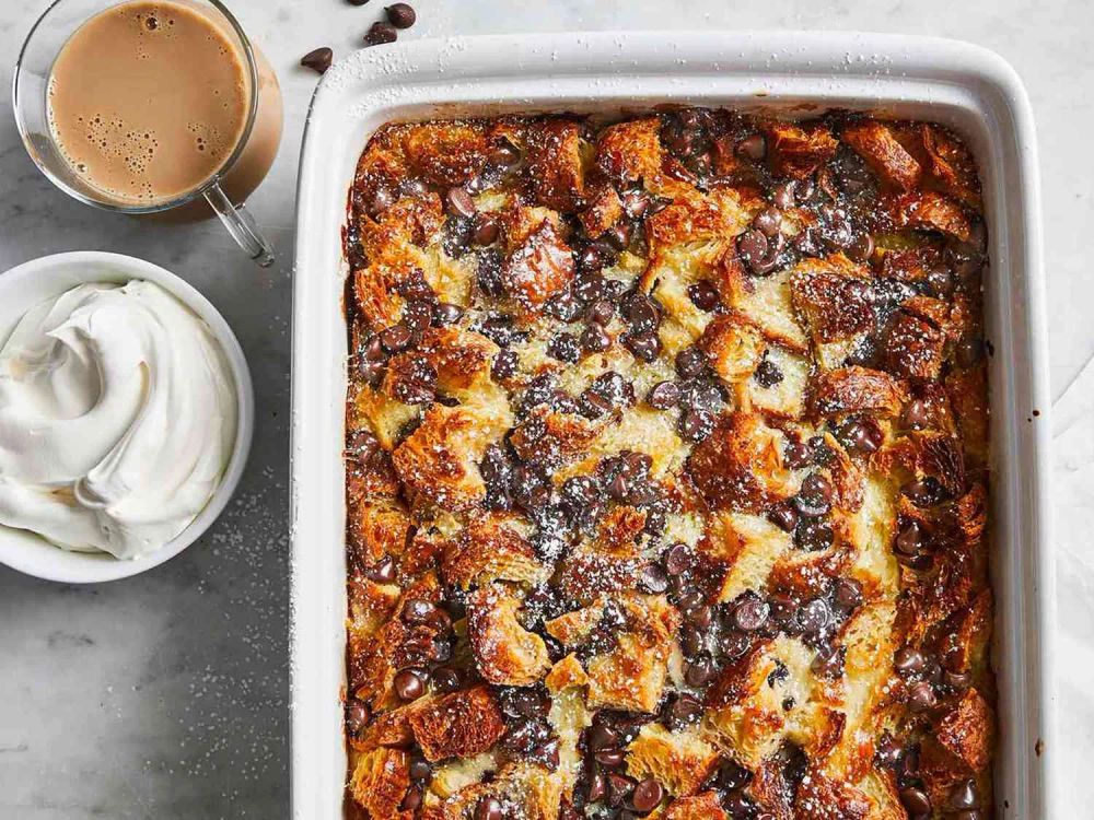 Chocolate Croissant Bread Pudding