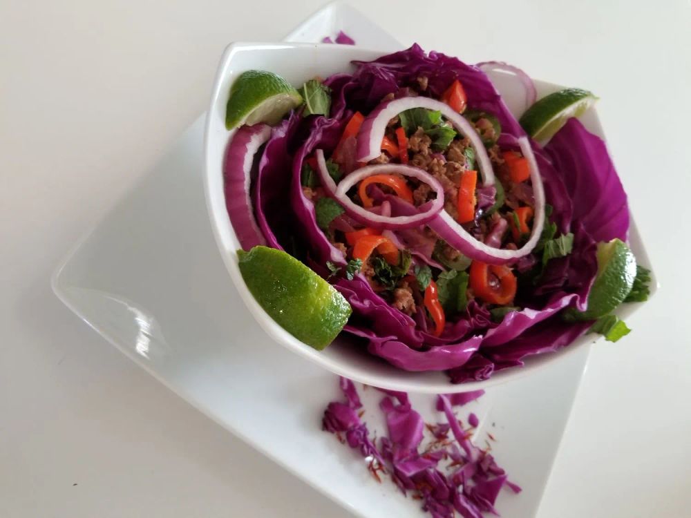 Vietnamese Beef and Red Cabbage Bowl