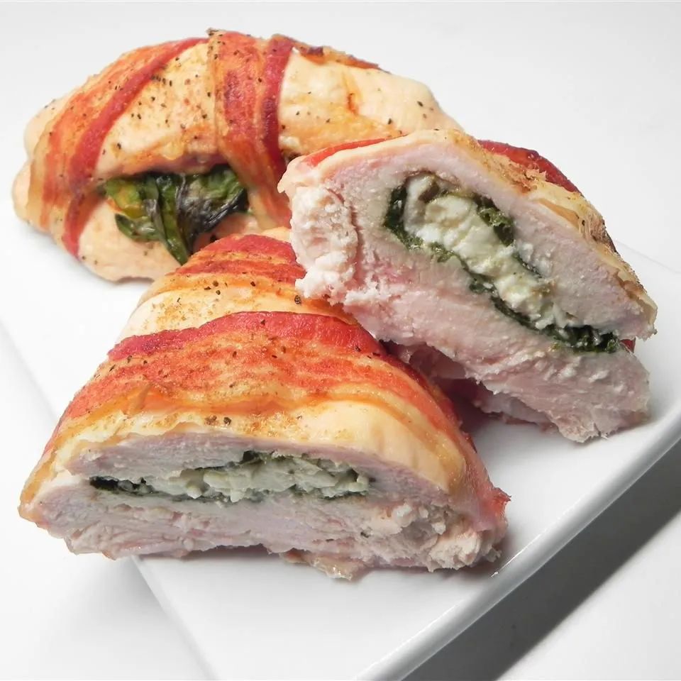 Bacon-Wrapped Turkey Breast Stuffed with Spinach and Feta