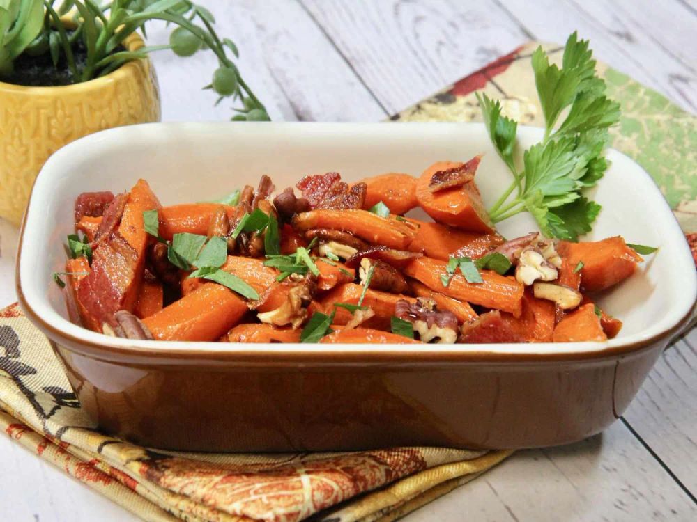 Maple Glazed Carrots with Bacon