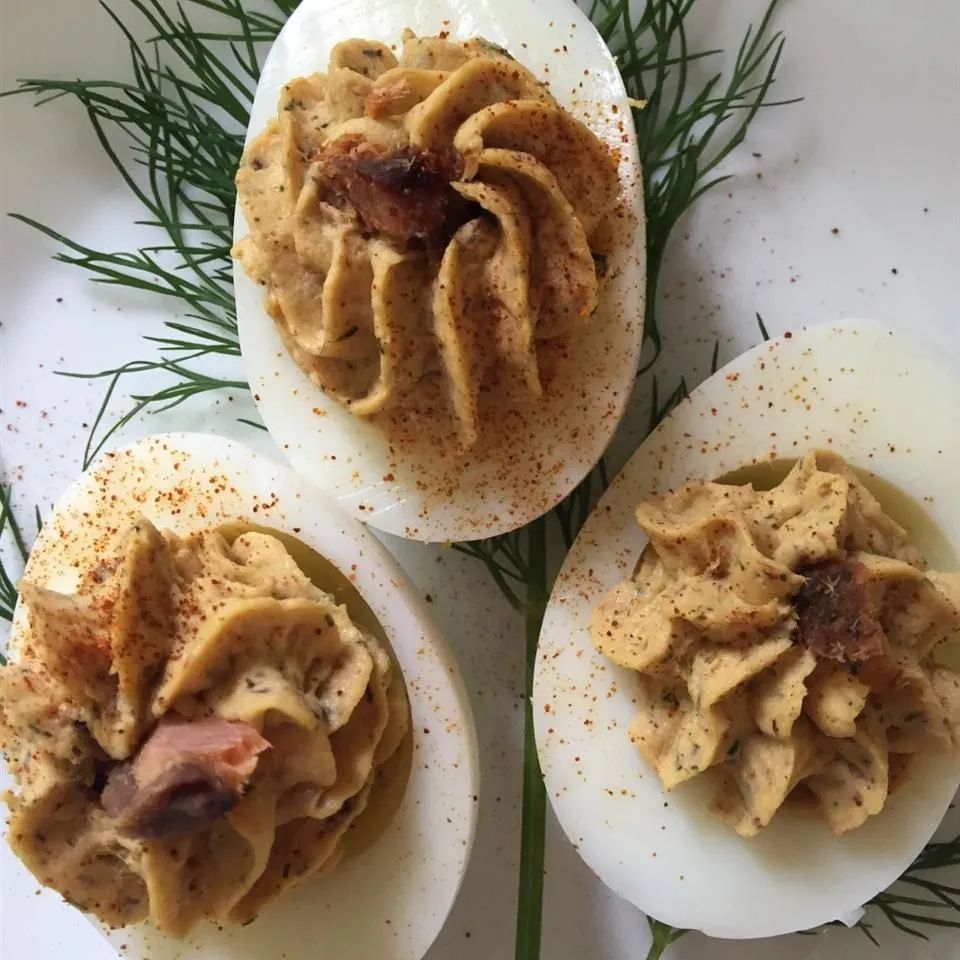 Smoked Salmon Deviled Eggs