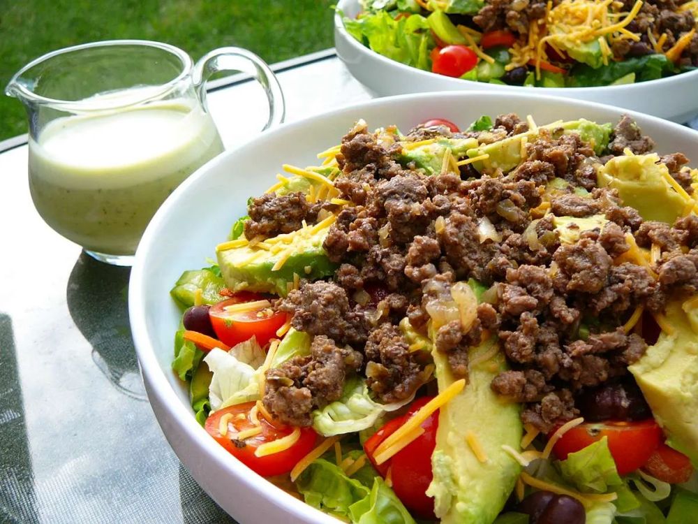 Taco Salad with Lime Vinegar Dressing