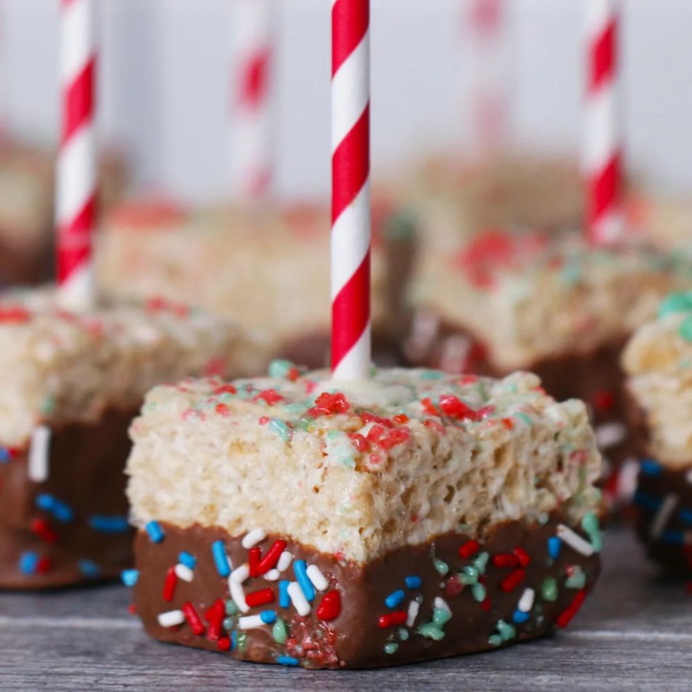 Firecracker Crispy Marshmallow Pops