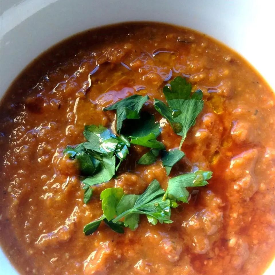 Roasted Pepper and Lentil Soup