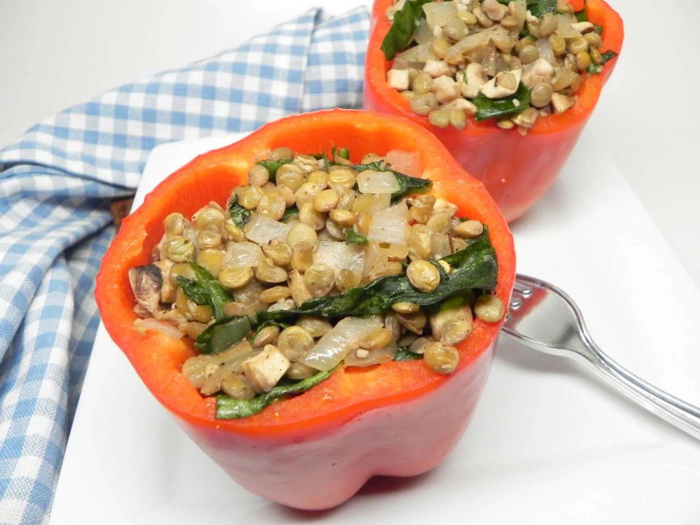 Vegan Lentil-Stuffed Peppers