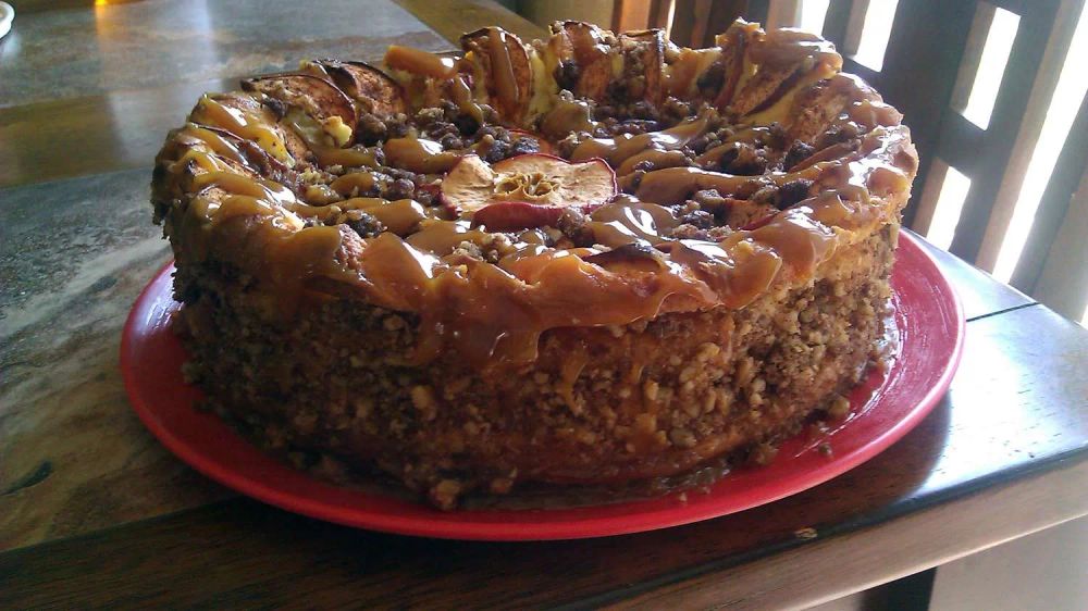 Caramel-Apple-Walnut Cheesecake