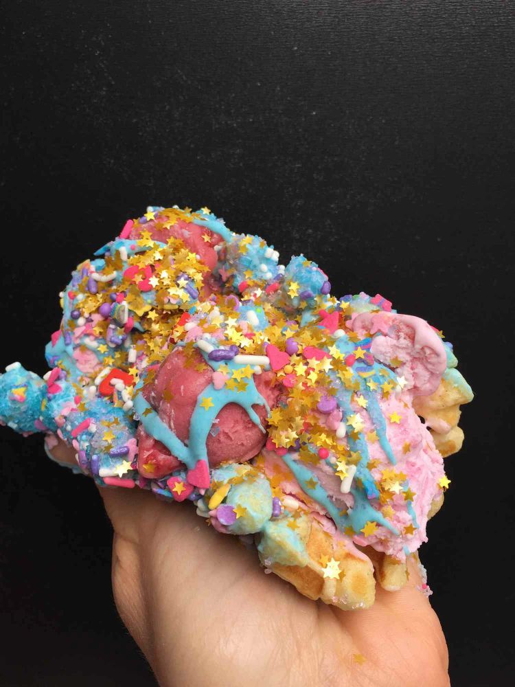 Unicorn Waffle Taco Sundae