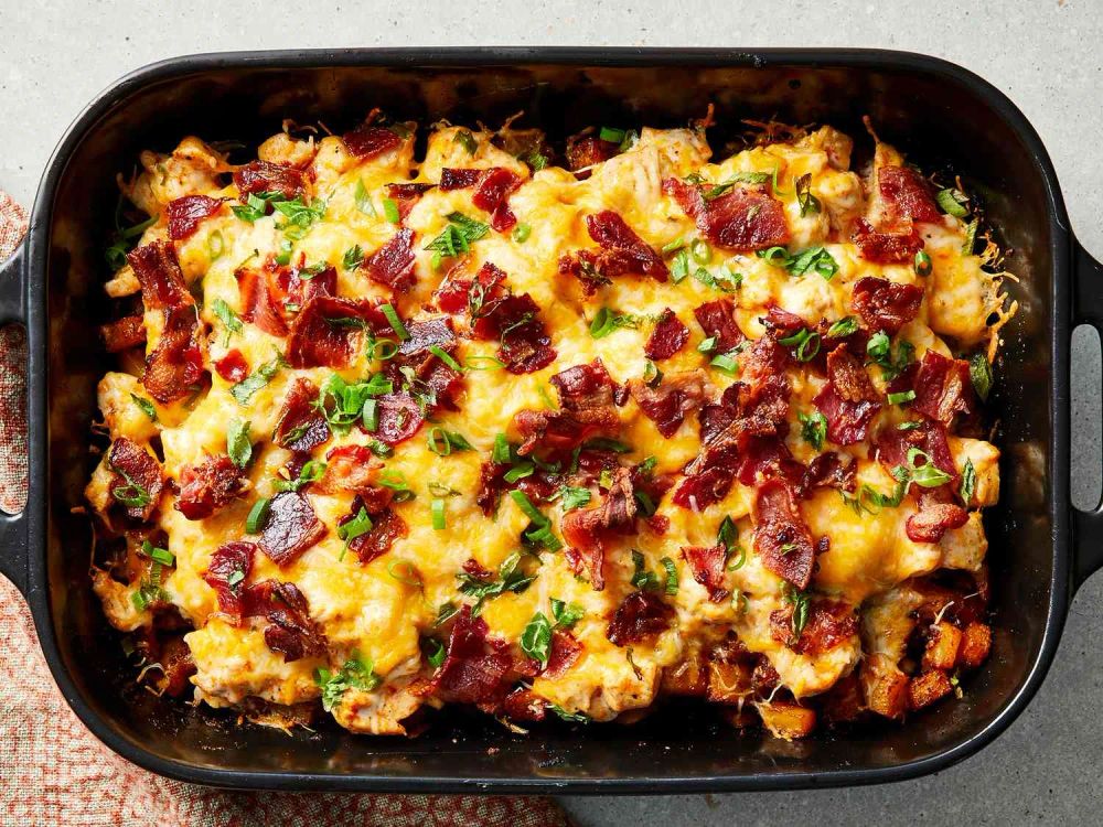 Buffalo Chicken and Roasted Potato Casserole